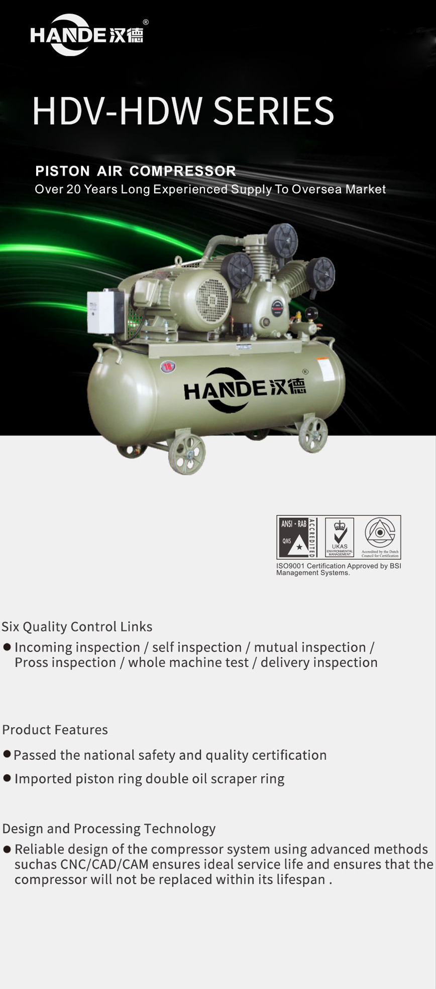 HDW Series Piston Air compressor